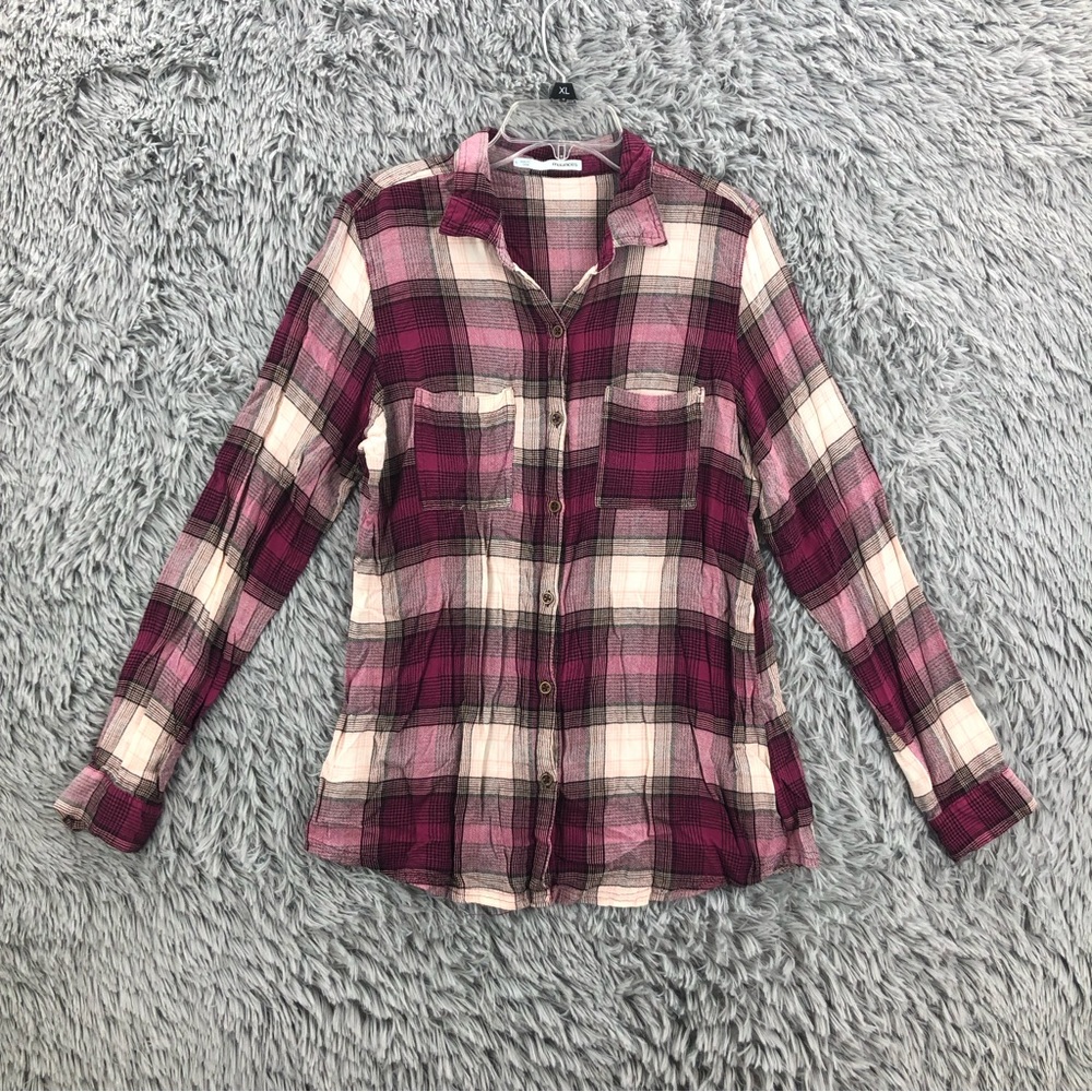 Maurices Shirt Womens Large Button Down Plaid Checkered